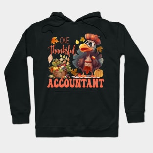 One Thankful Accountant Thanksgiving Turkey Costume Groovy Hoodie